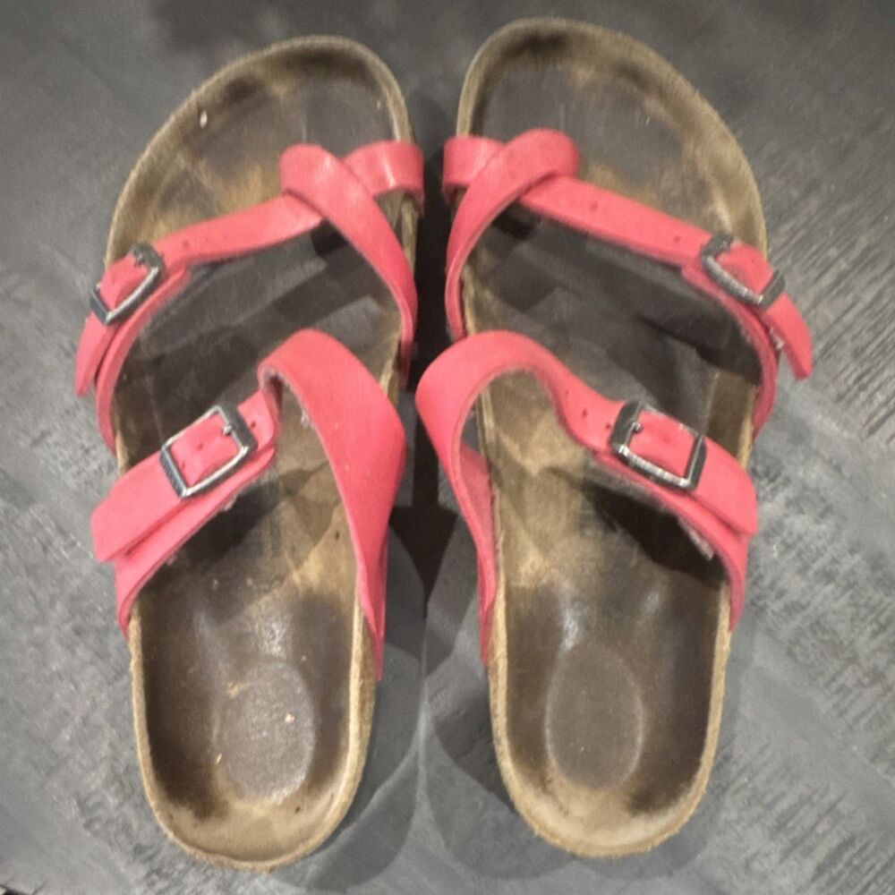 Birkenstock Sandals | Women's Strappy Buckle Cork Footbed Rubber Outsole EU 39